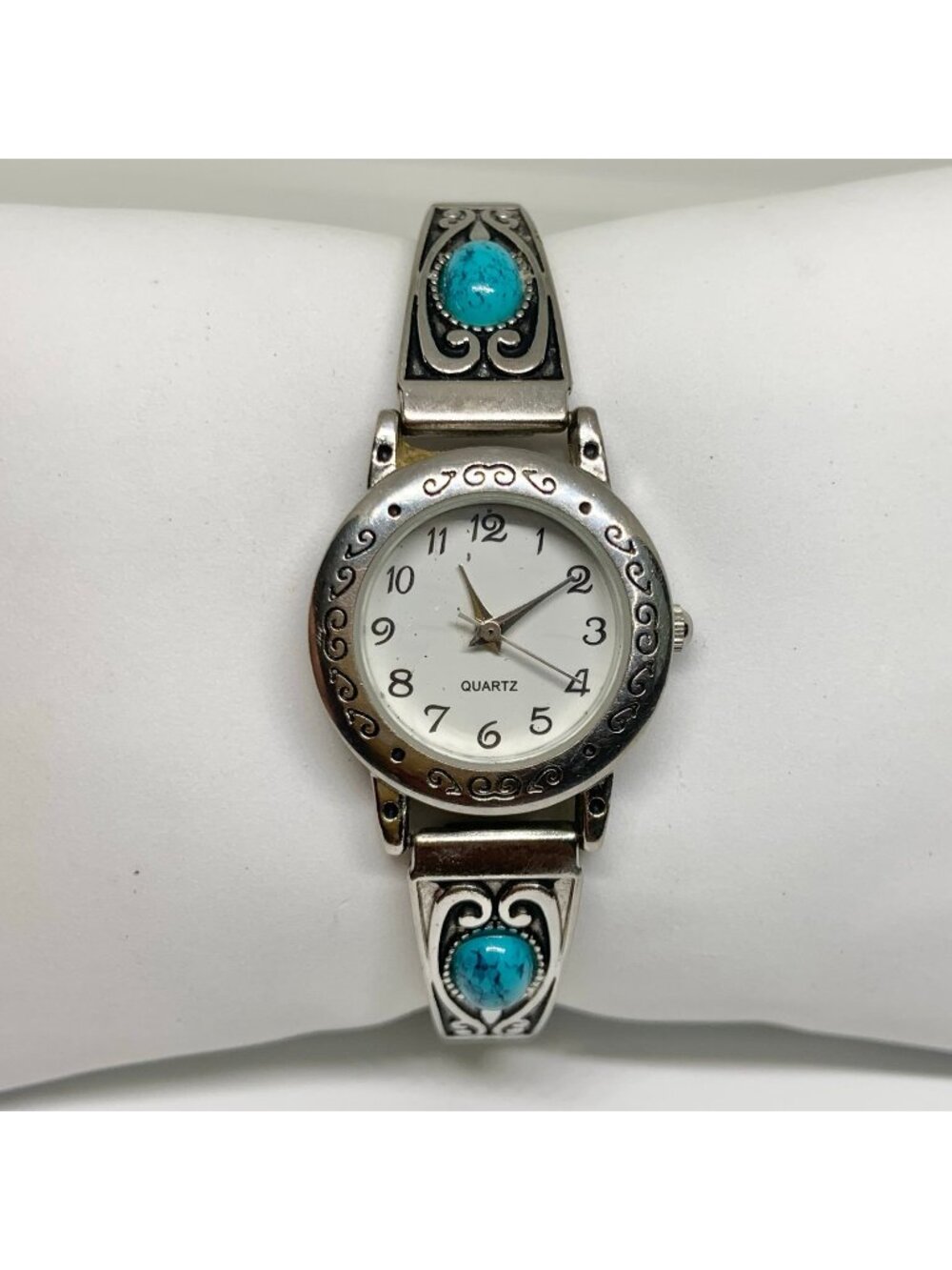 SilverTone women’s quartz analog watch 25mm round stretch band 7.5” running